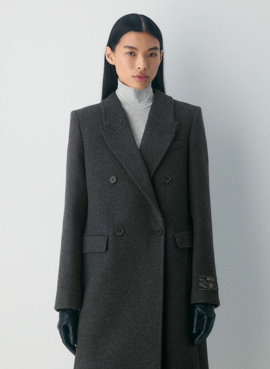 paltonul constant - luxe wool cashmere heather charcoal