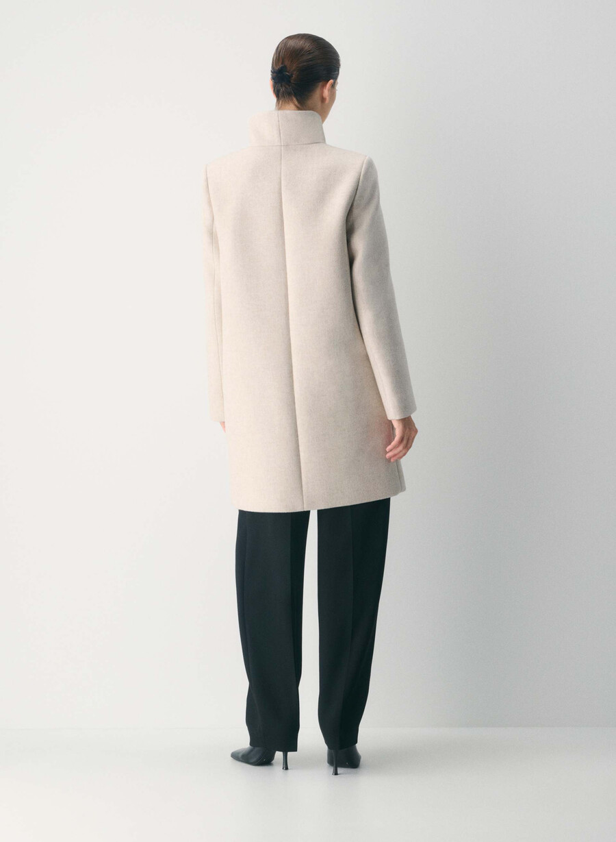 paltonul cocoon - lână luxoasă cașmir heather light oatmeal