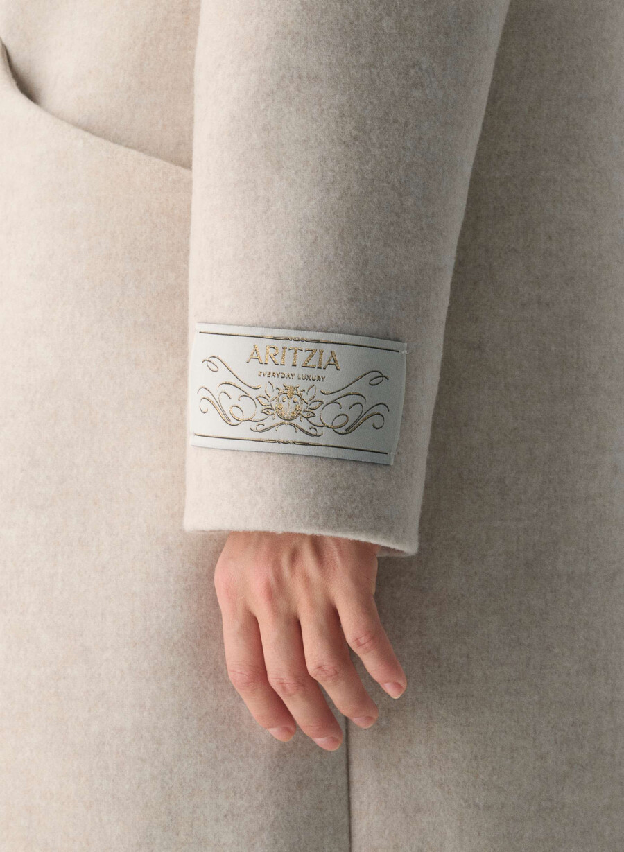 paltonul cocoon - lână luxoasă cașmir heather light oatmeal