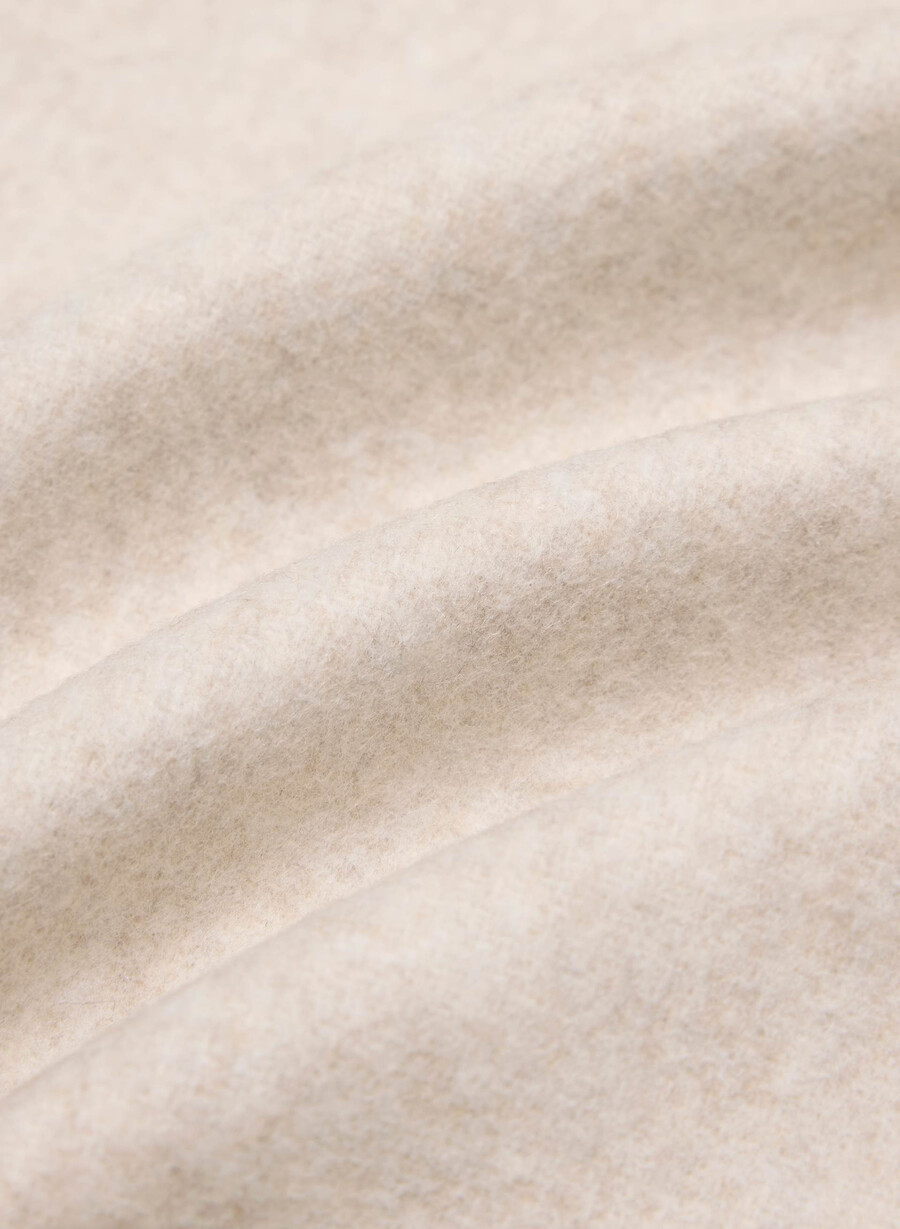 palton lung cocoon - lână luxoasă cașmir culoare heather light oatmeal
