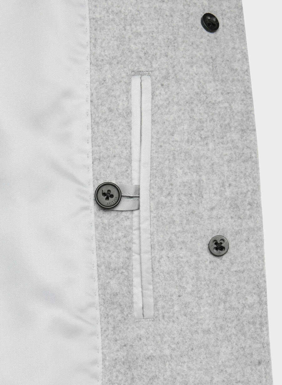 palton lung the cocoon - luxe wool cashmere heather grey