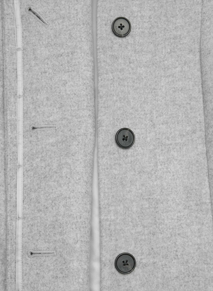 palton lung the cocoon - luxe wool cashmere heather grey