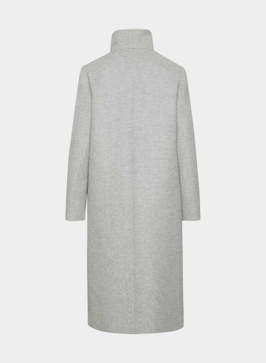 palton lung the cocoon - luxe wool cashmere heather grey