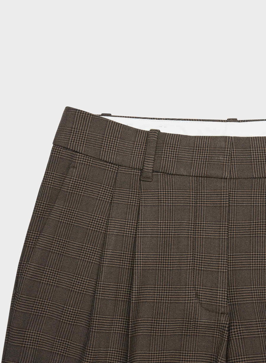 pantalonii the effortless pant cu talie mică - twill merle chk cl tph chr