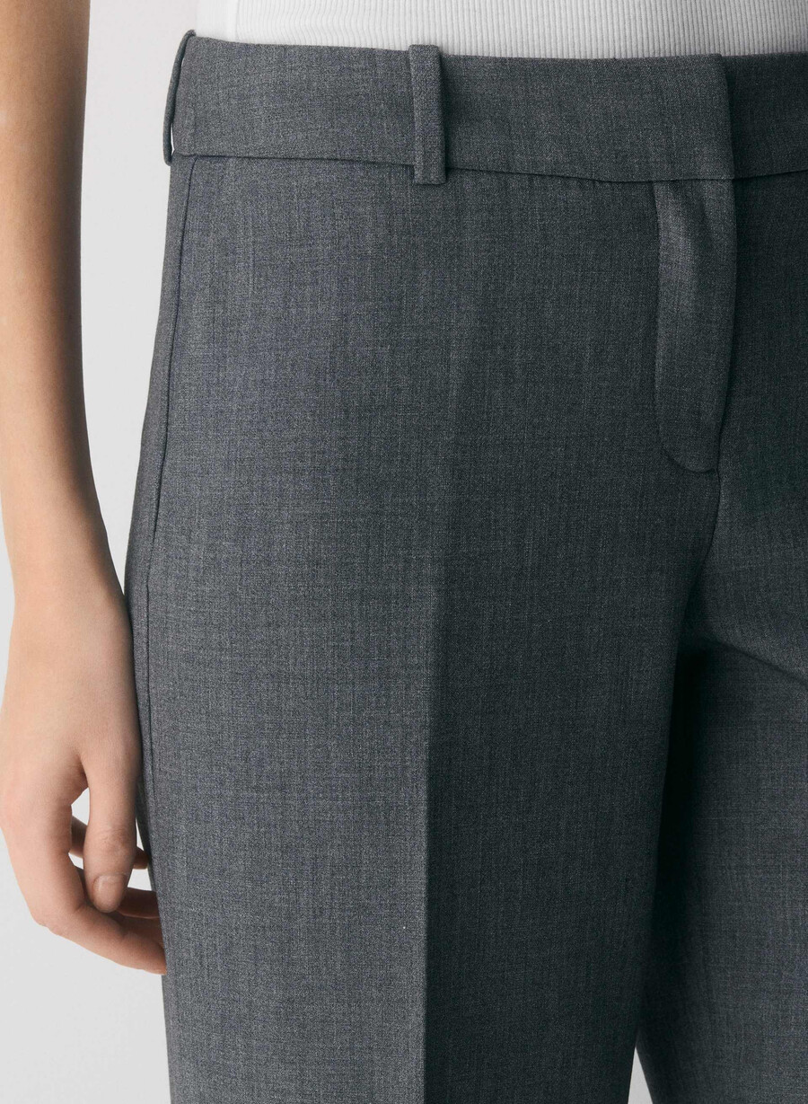 pantaloni new agency cu talie joasă - ressential heather matte pearl