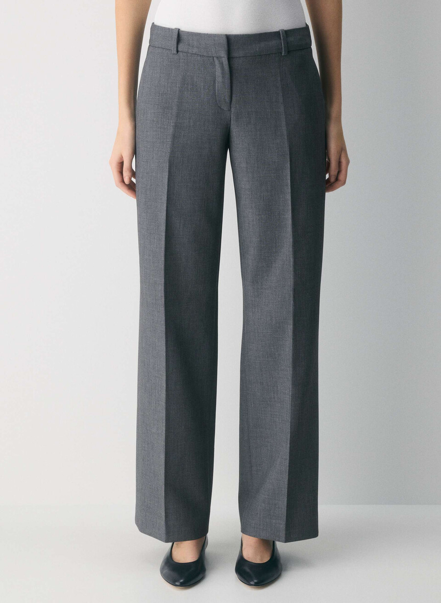 pantaloni new agency cu talie joasă - ressential heather matte pearl