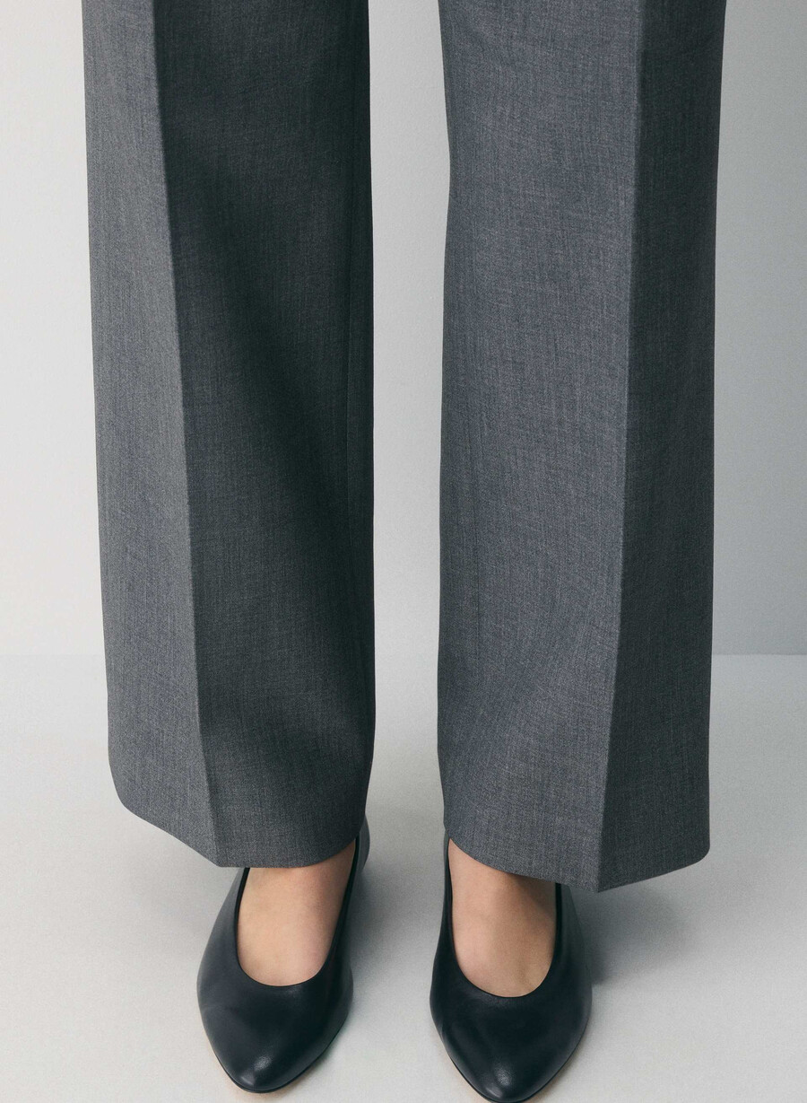 pantaloni new agency cu talie joasă - ressential heather matte pearl