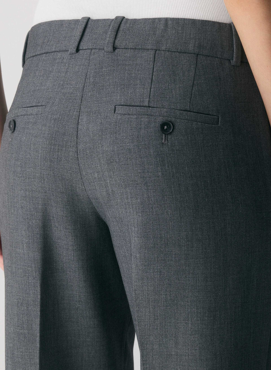 pantaloni new agency cu talie joasă - ressential heather matte pearl