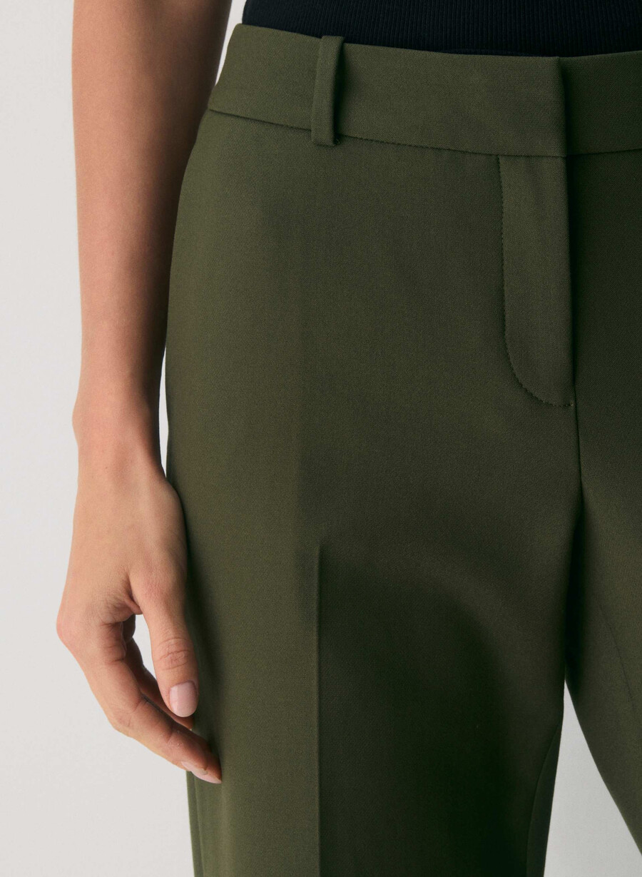 pantaloni new agency cu talie joasă - ressential mĂslin Închis