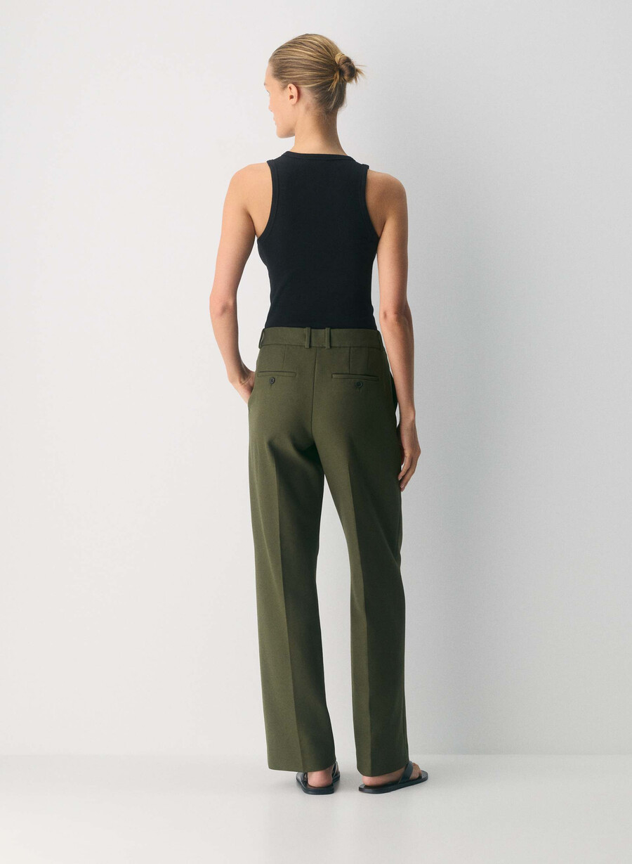 pantaloni new agency cu talie joasă - ressential mĂslin Închis