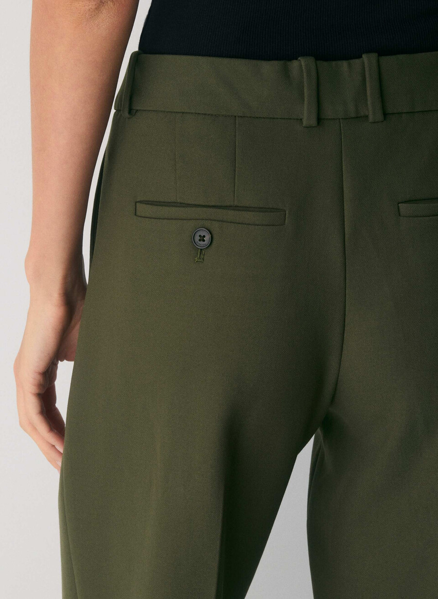 pantaloni new agency cu talie joasă - ressential mĂslin Închis