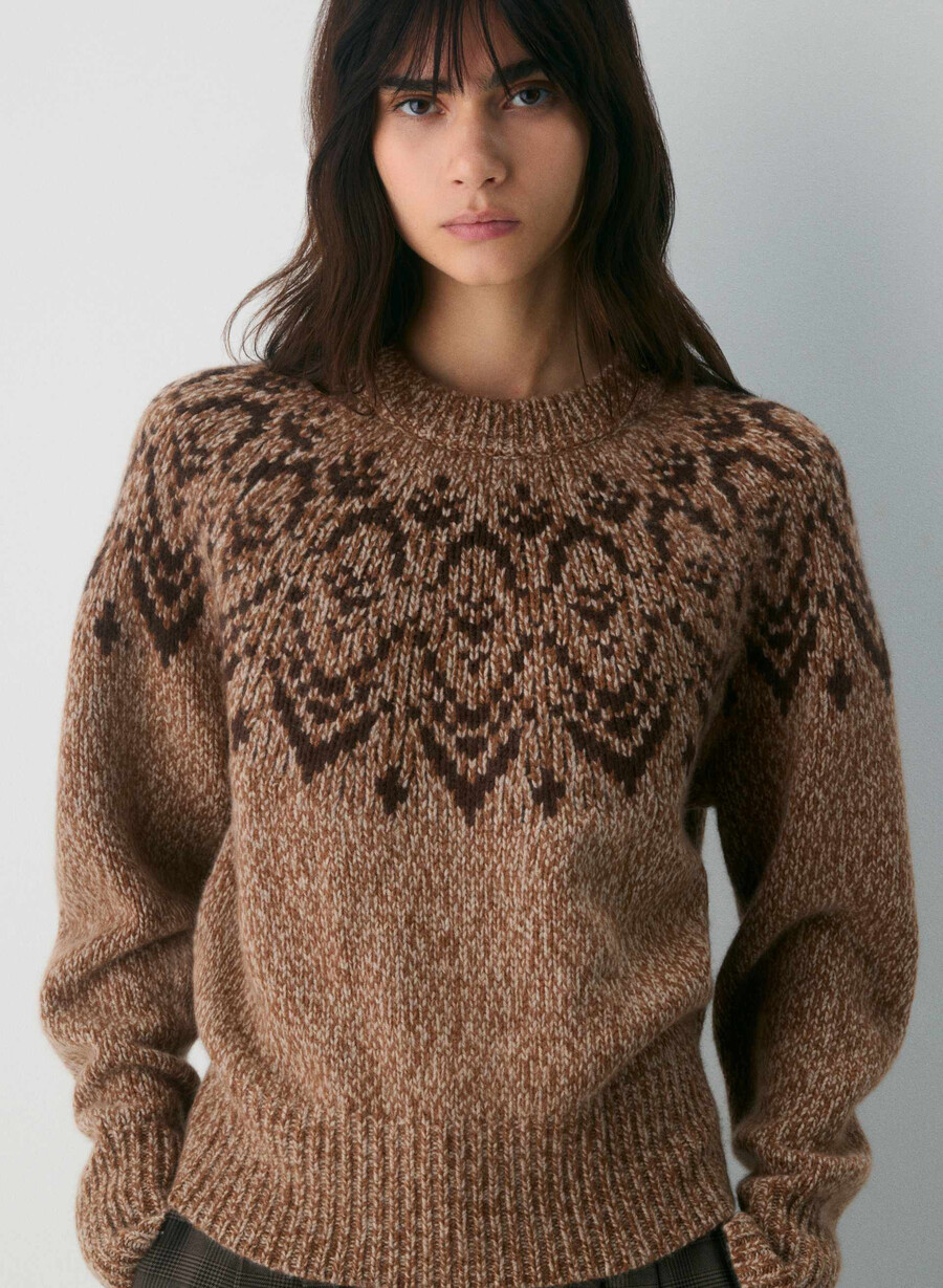pulover din cașmir cosmic wool hthr nm tp negru