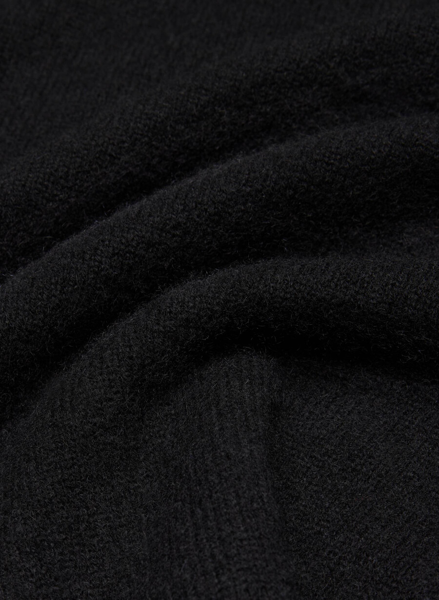 pulover essential cashmere shrunken mockneck negru