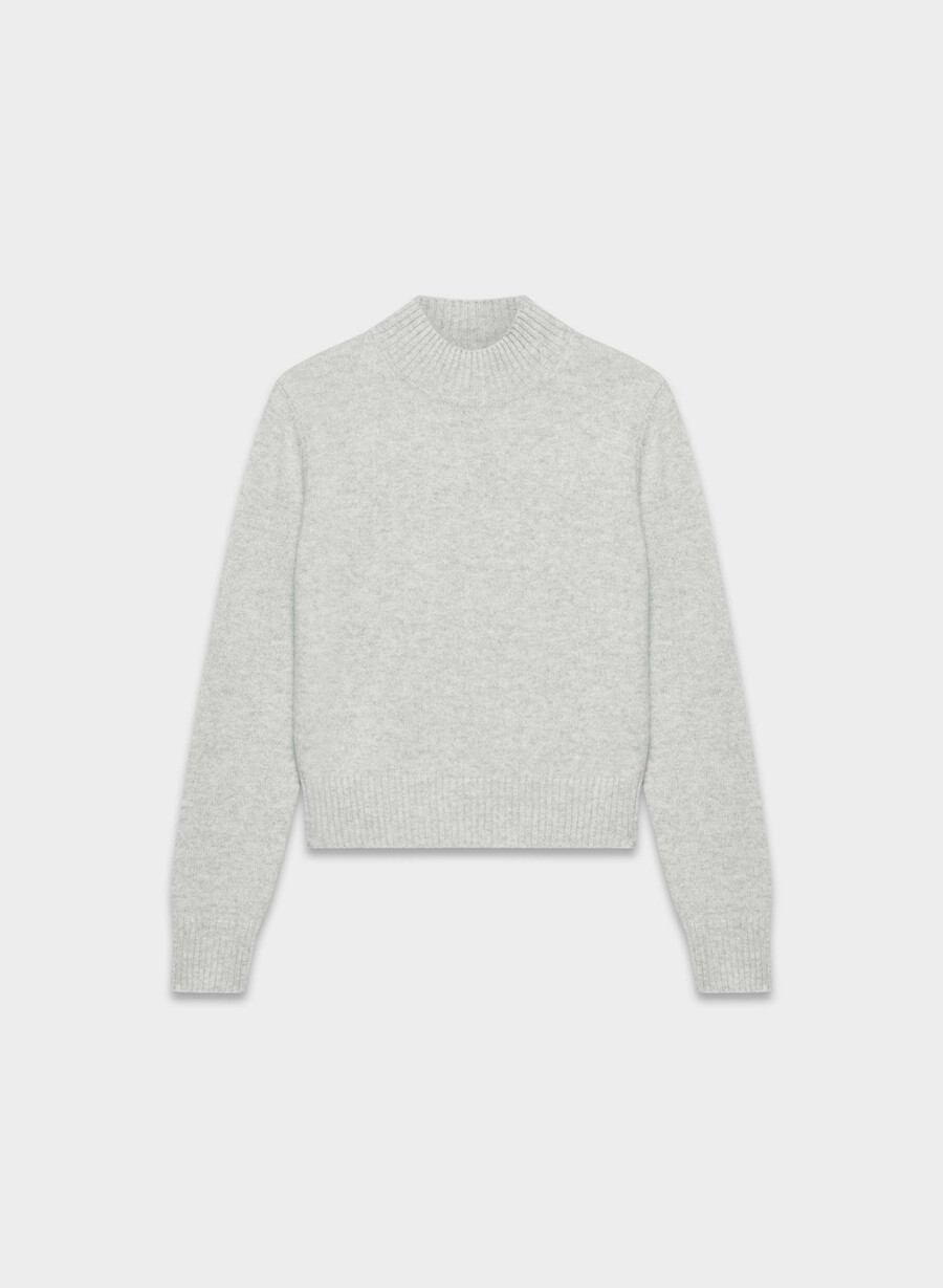tricou essential cashmere shrunken mockneck heather chrome