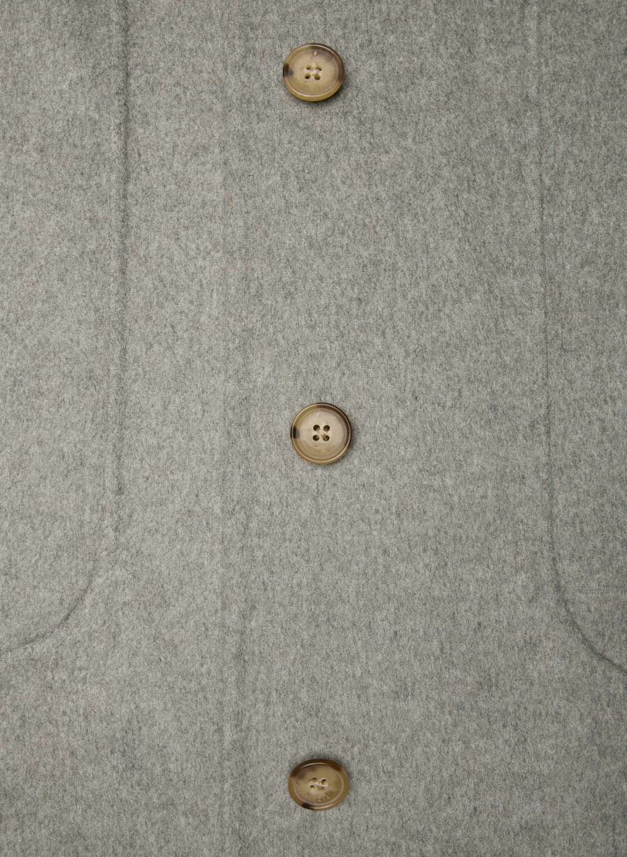 paltonul cocoon cu două fețe - luxe rewool heather matte pearl
