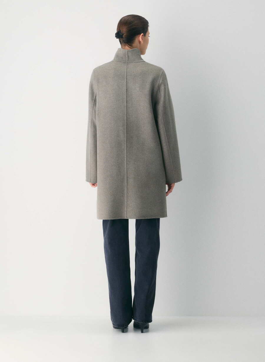 paltonul cocoon cu două fețe - luxe rewool heather matte pearl