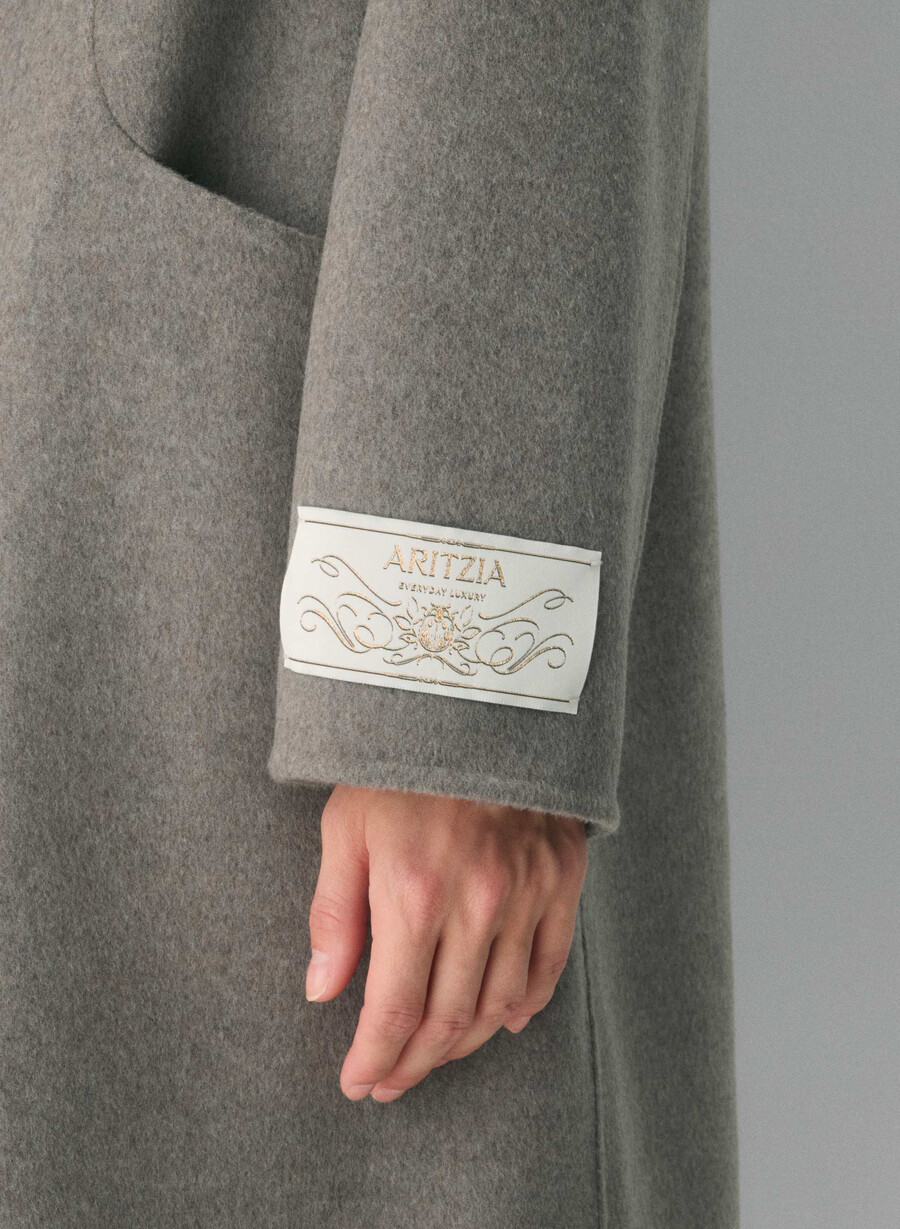 paltonul cocoon cu două fețe - luxe rewool heather matte pearl