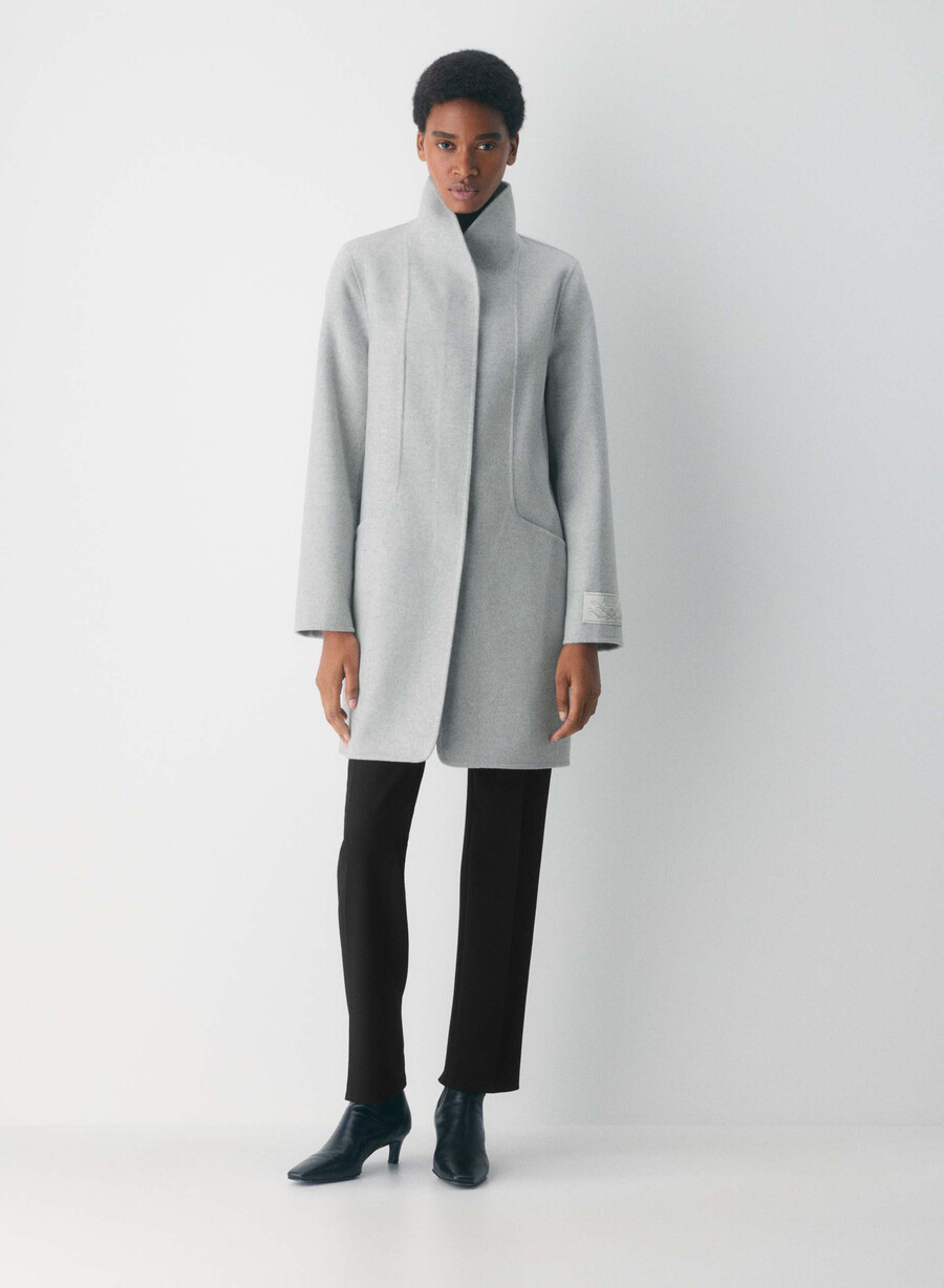 paltonul cocoon cu două fețe - luxe rewool heather chrome