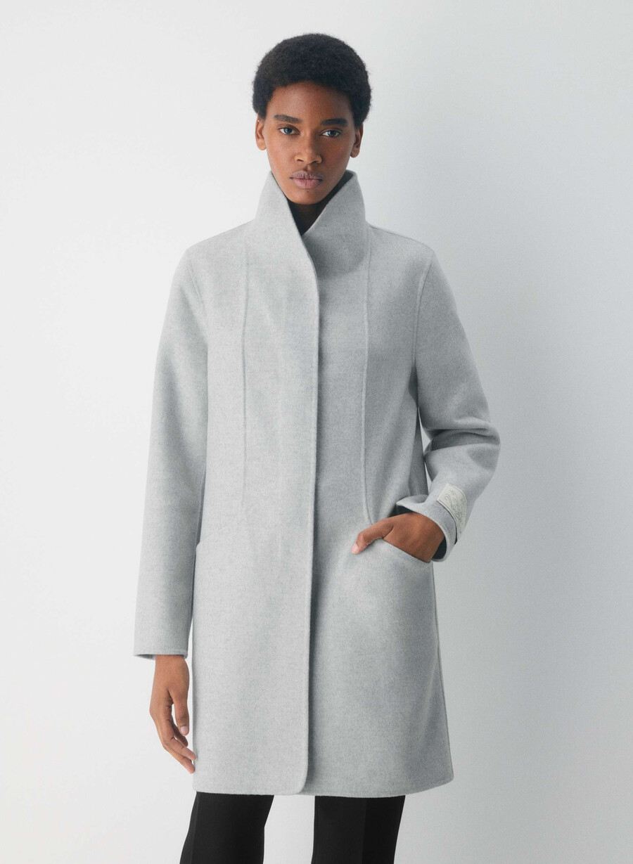 paltonul cocoon cu două fețe - luxe rewool heather chrome