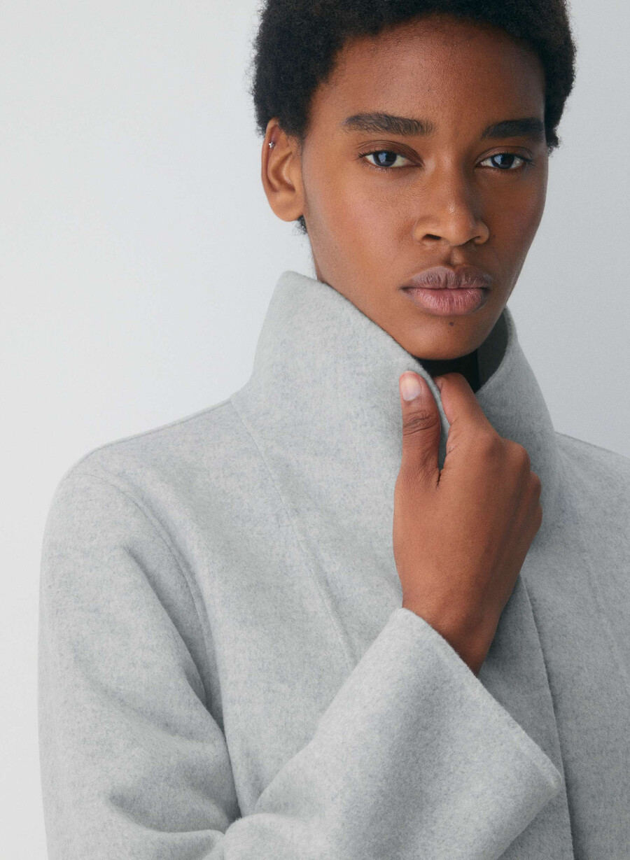 paltonul cocoon cu două fețe - luxe rewool heather chrome