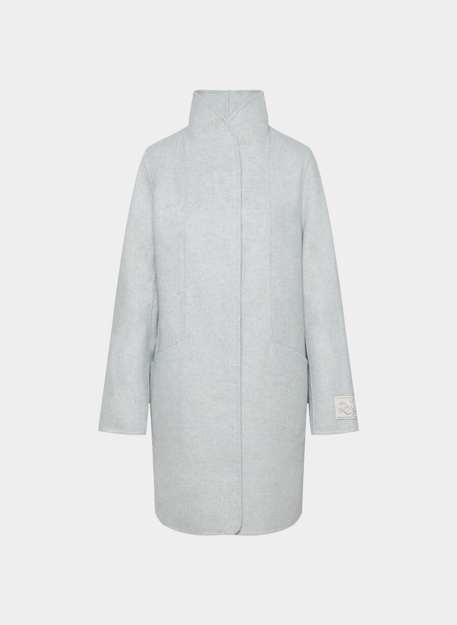 paltonul cocoon cu două fețe - luxe rewool heather chrome