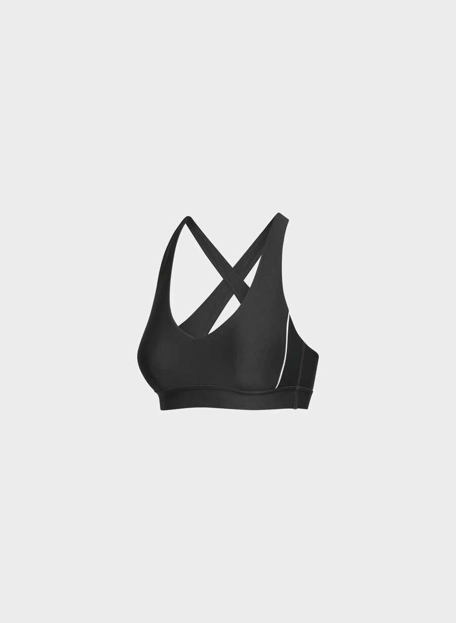 sutien sport glotone hustle negru alb strĂlucitor
