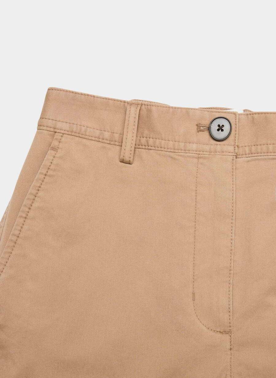 pantaloni largi chino relaxed high-rise culoare camel bronz spălat