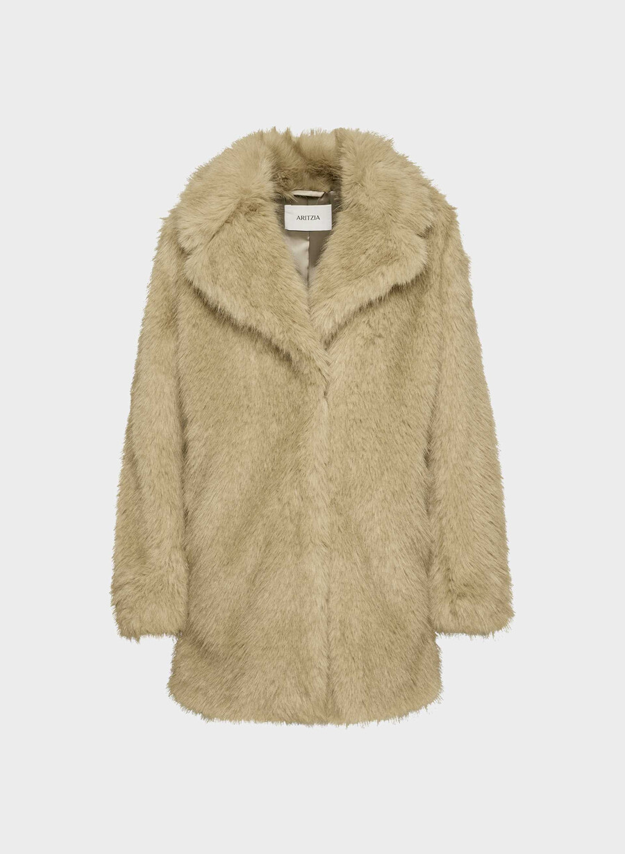 palton verbier - blană artificială arctic culoare bicoloră tip wicker
