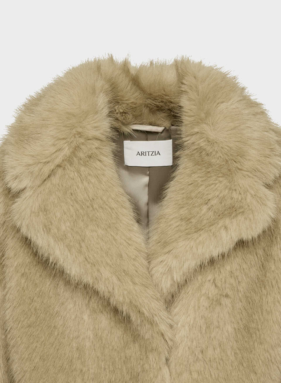 palton verbier - blană artificială arctic culoare bicoloră tip wicker
