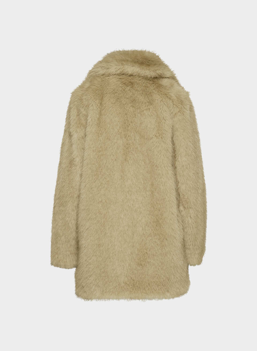 palton verbier - blană artificială arctic culoare bicoloră tip wicker