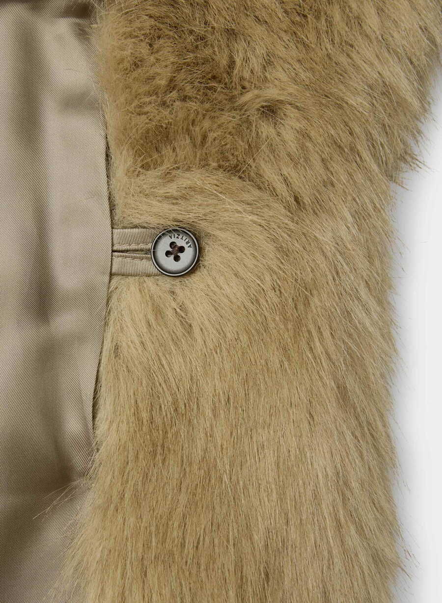palton verbier - blană artificială arctic culoare bicoloră tip wicker