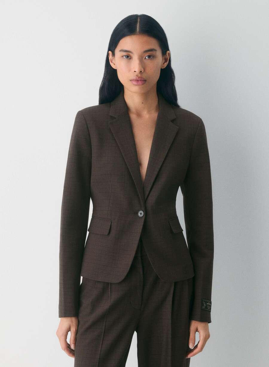 sacou etiquette - twill sanford chk rm brblk