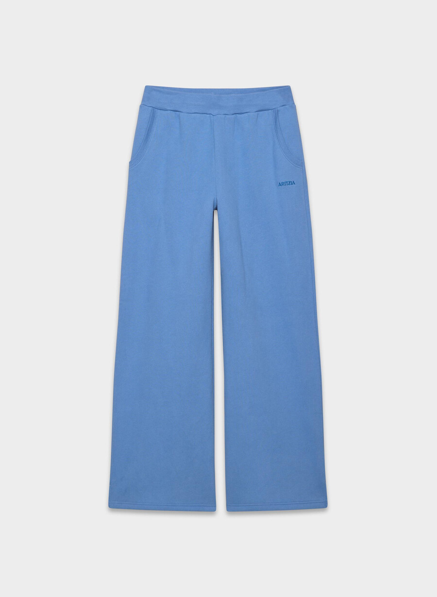 pantaloni de trening confortabili din fleece cu bandă mega french blue