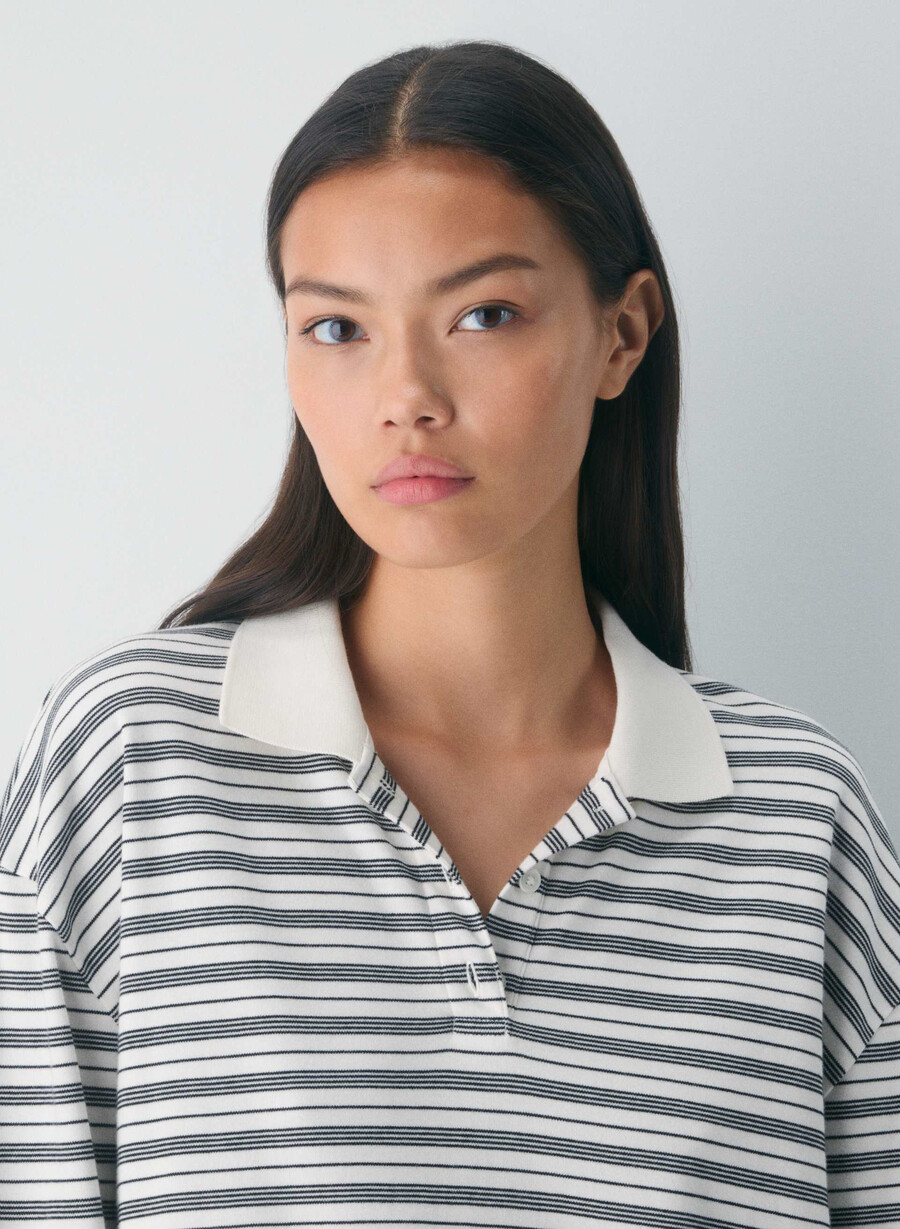 tricou cu mânecă lungă interlock cotton eton mesteacĂn deschisnegru