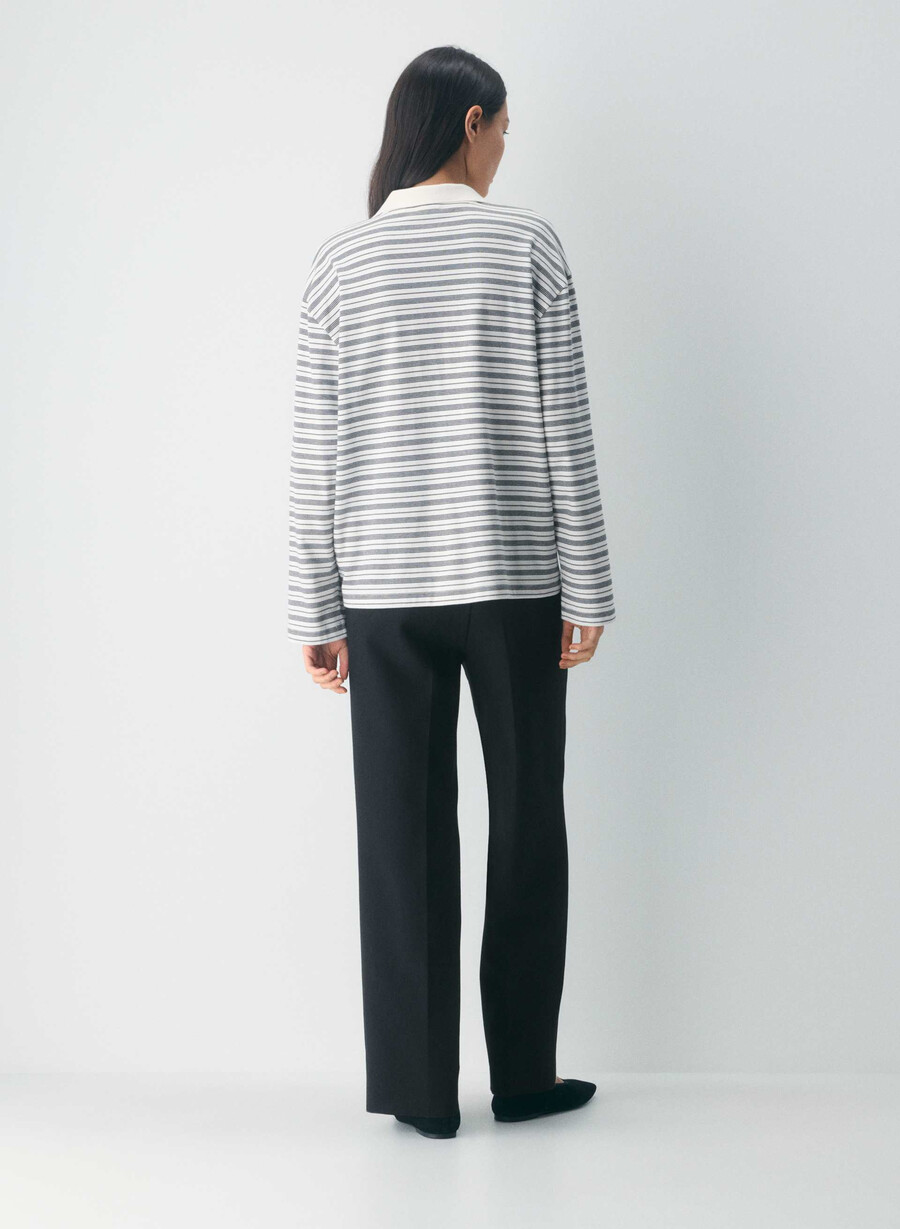 tricou cu mânecă lungă interlock cotton eton mesteacĂn deschisnegru