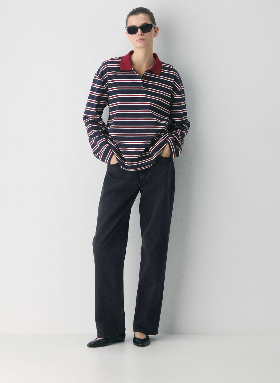 tricou cu mânecă lungă interlock cotton eton dk nt nvy cordovan