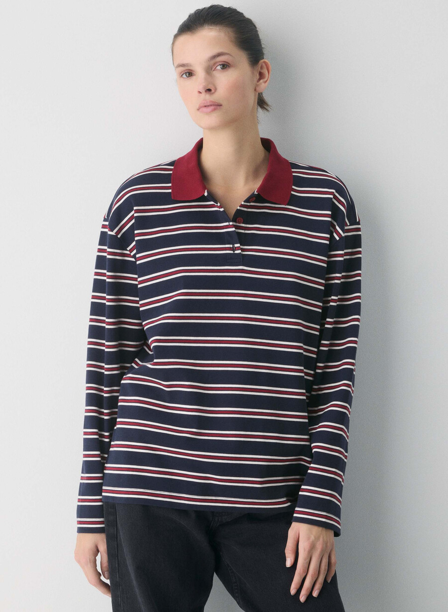 tricou cu mânecă lungă interlock cotton eton dk nt nvy cordovan