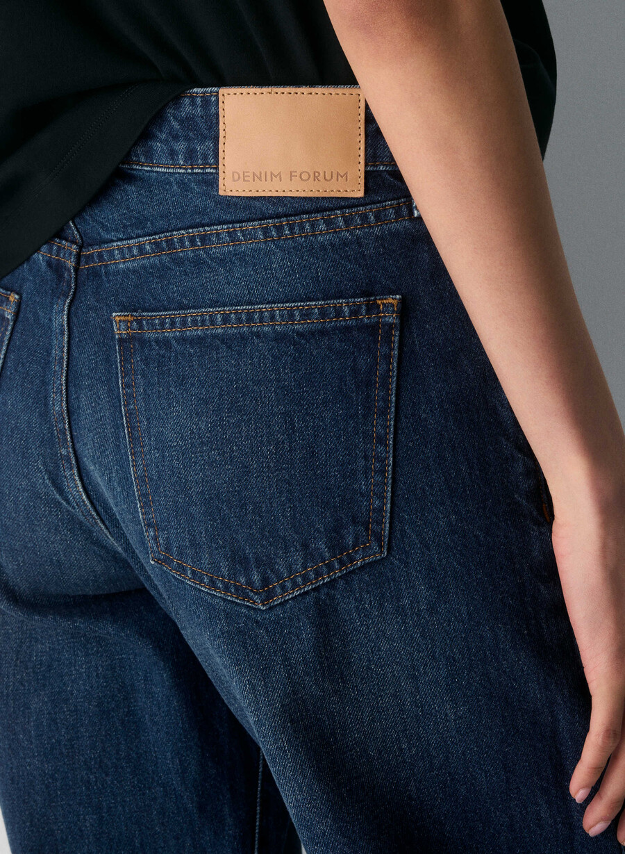 denim forum blugi largi cu talie mică din anii 90 be about albastru Închis