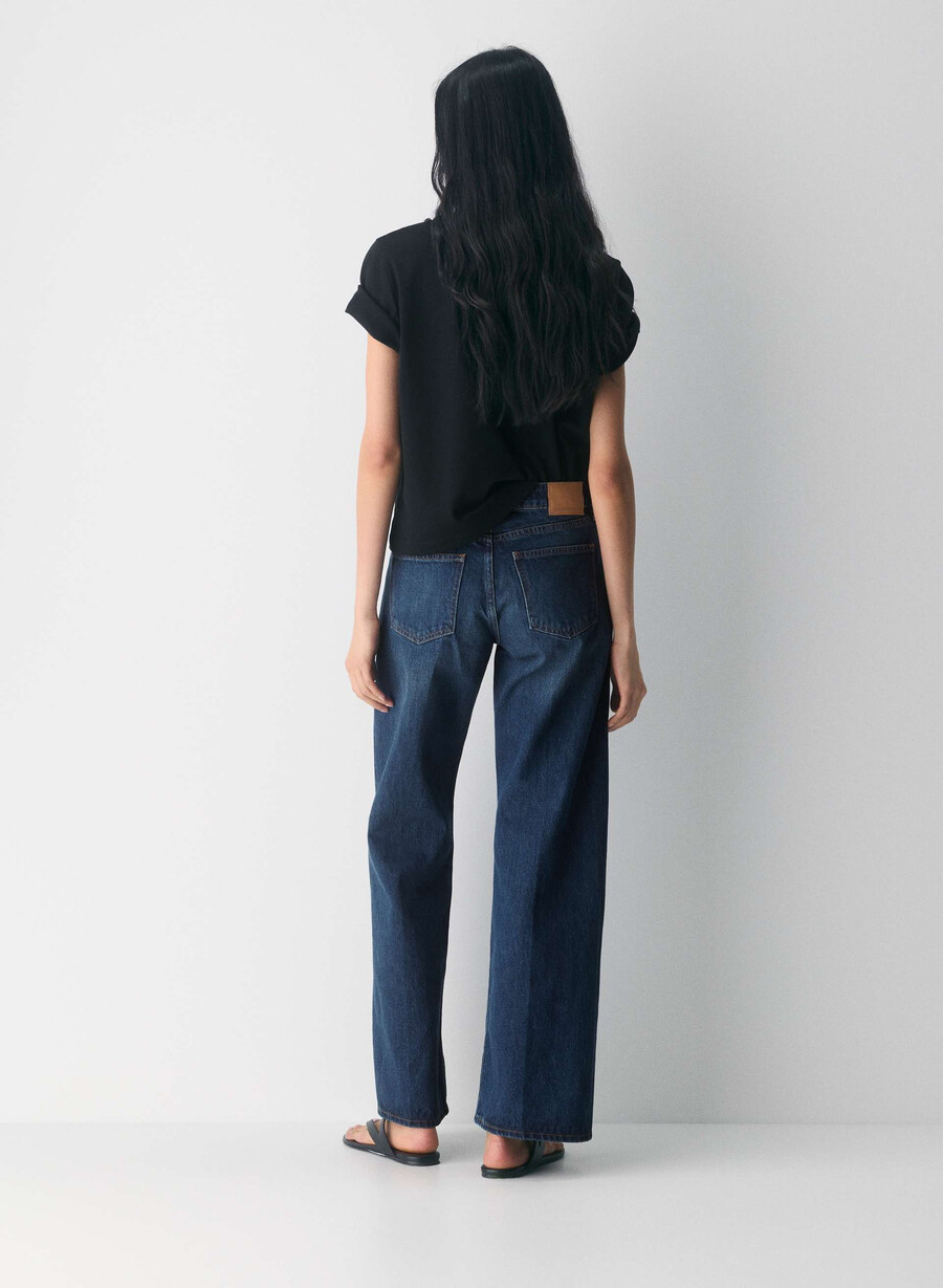 denim forum blugi largi cu talie mică din anii 90 be about albastru Închis