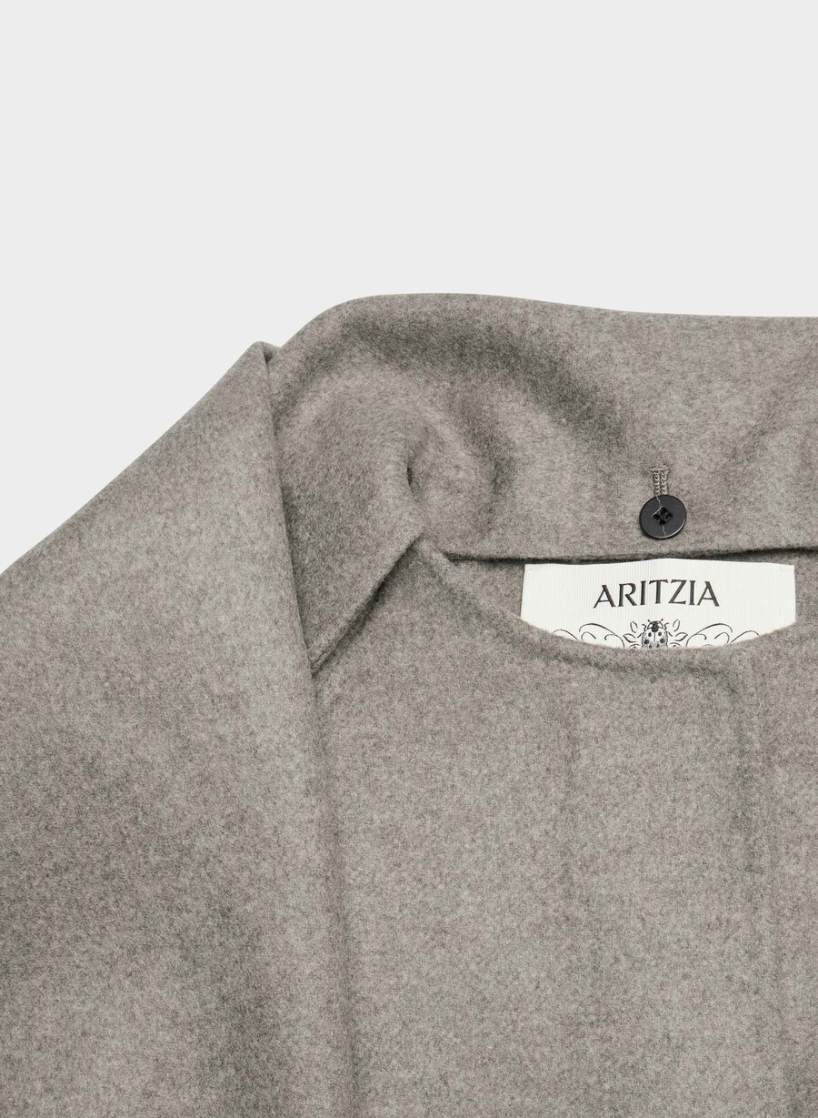 palton dublu the embrace - luxe rewool heather dark taupe