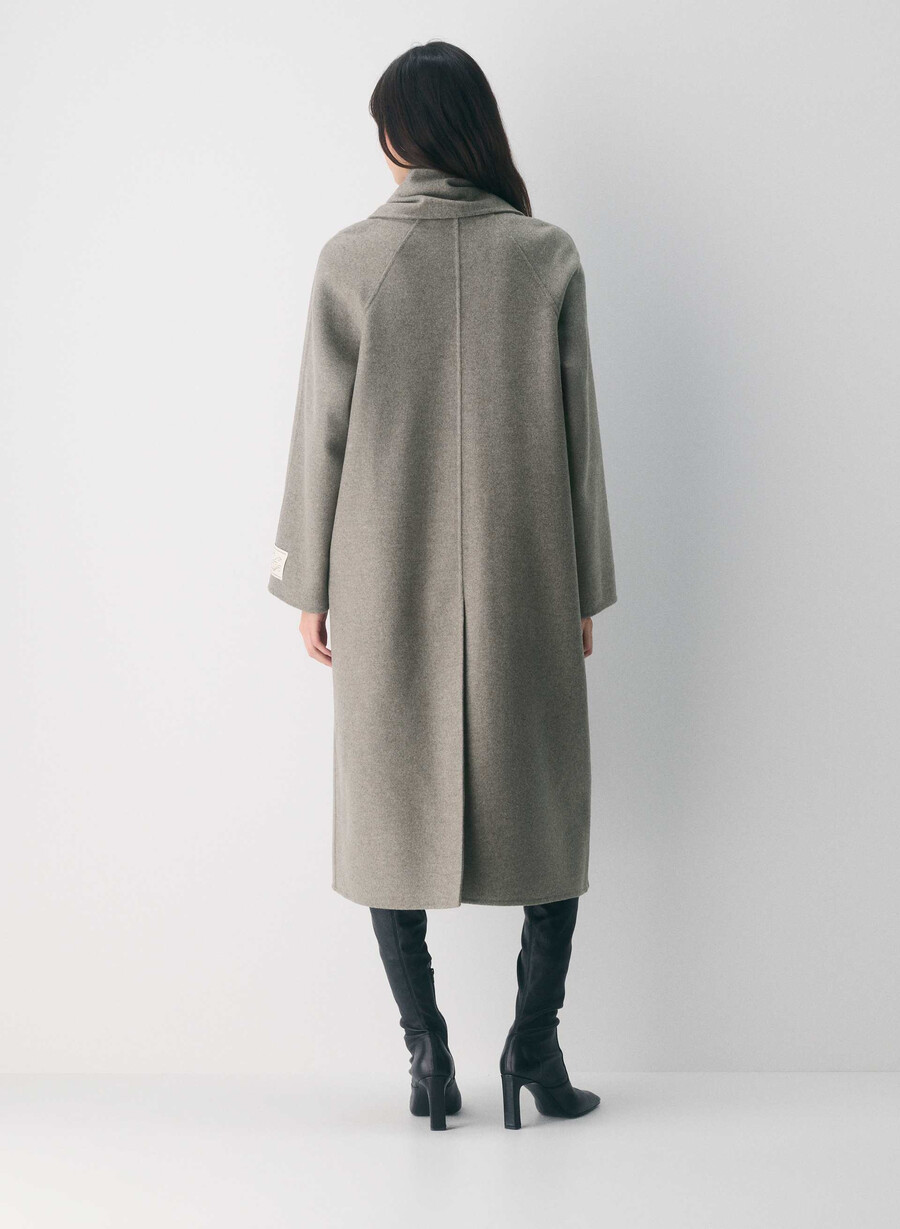palton dublu the embrace - luxe rewool heather dark taupe