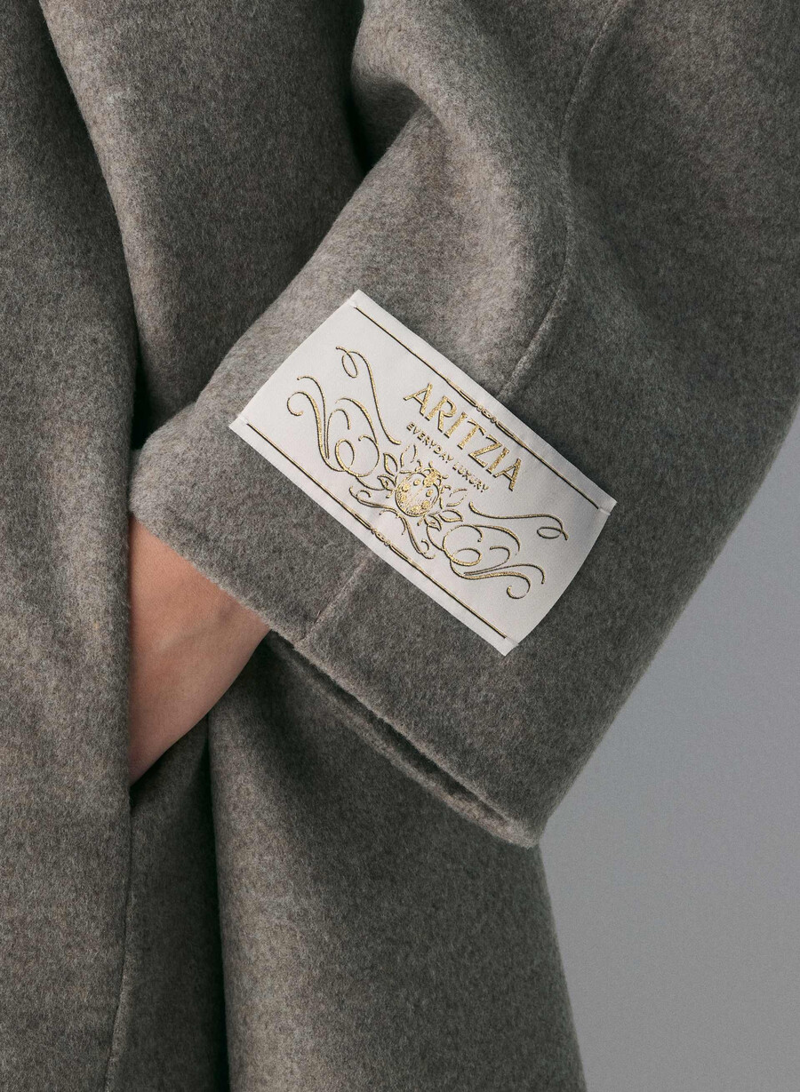 palton dublu the embrace - luxe rewool heather dark taupe
