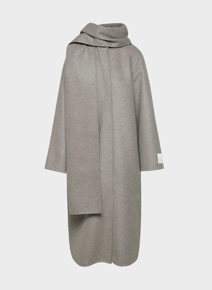 palton dublu the embrace - luxe rewool heather dark taupe