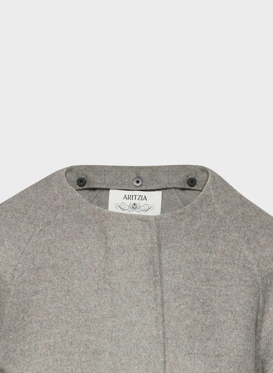 palton dublu the embrace - luxe rewool heather dark taupe