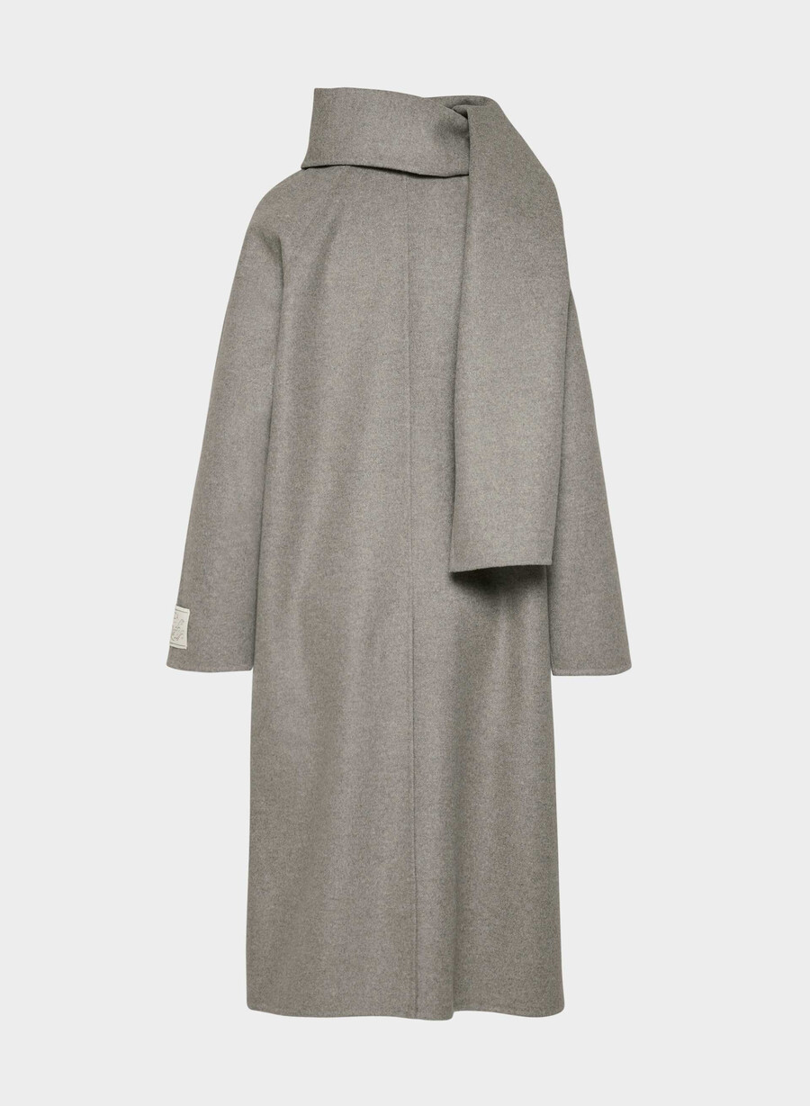 palton dublu the embrace - luxe rewool heather dark taupe