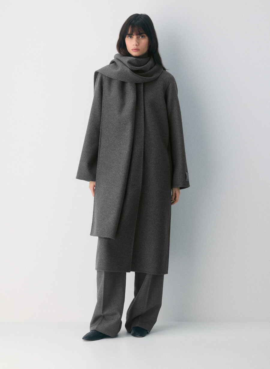 palton dublu the embrace - luxe rewool heather charcoal