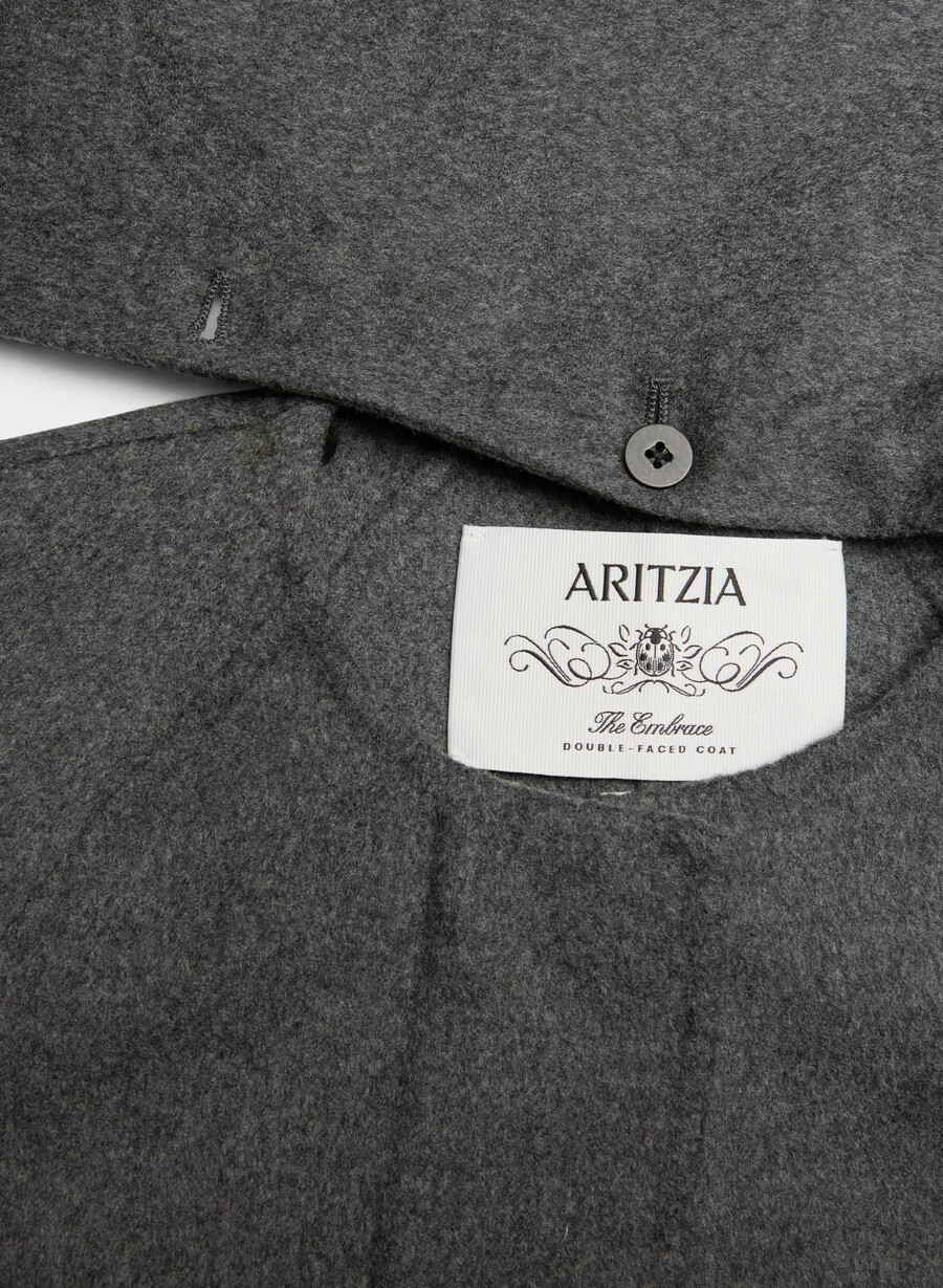 palton dublu the embrace - luxe rewool heather charcoal
