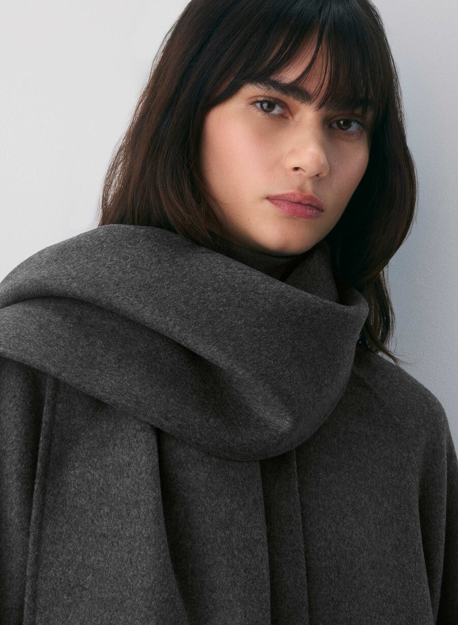 palton dublu the embrace - luxe rewool heather charcoal