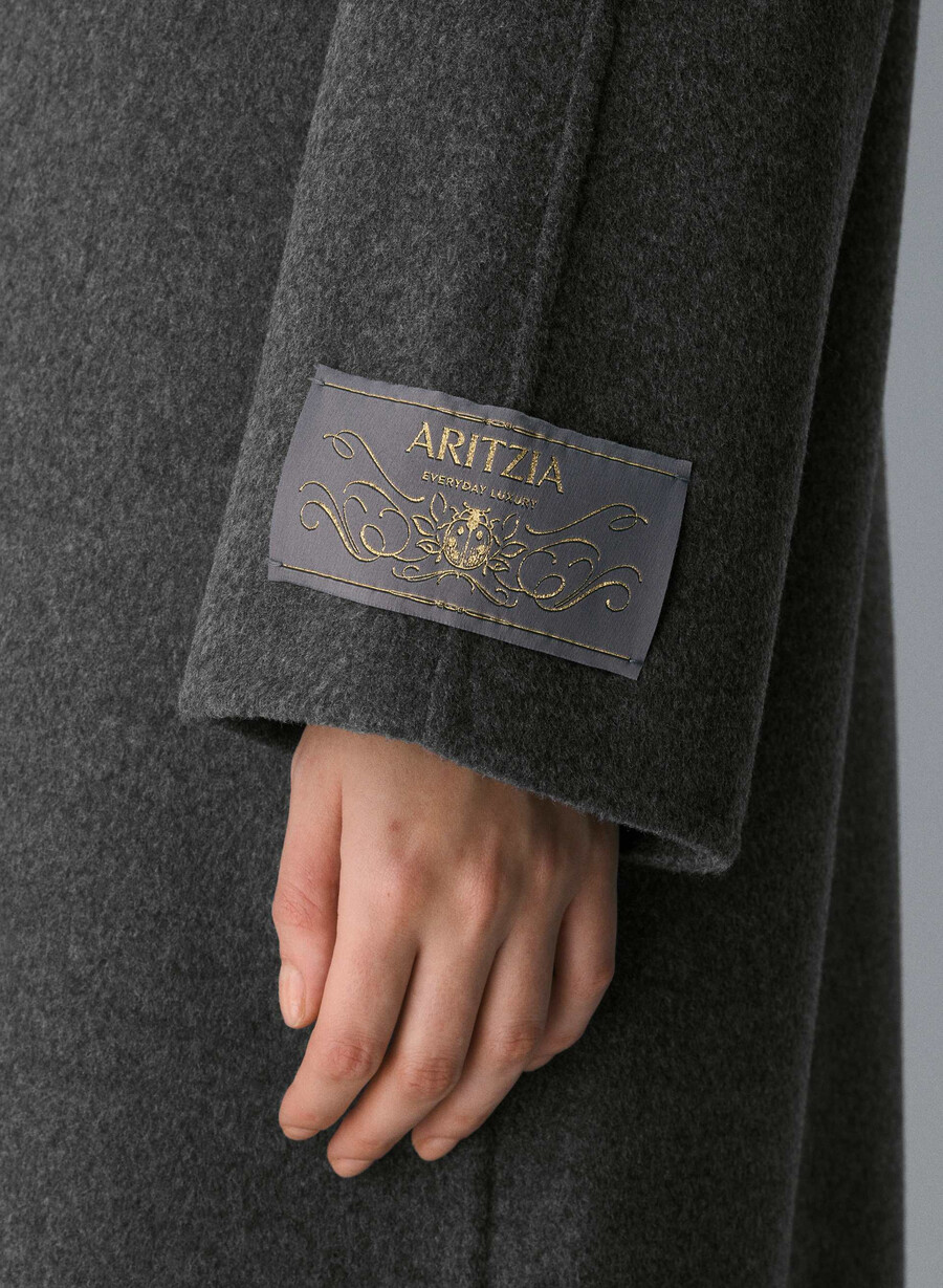 palton dublu the embrace - luxe rewool heather charcoal