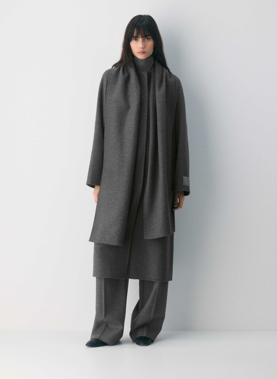 palton dublu the embrace - luxe rewool heather charcoal